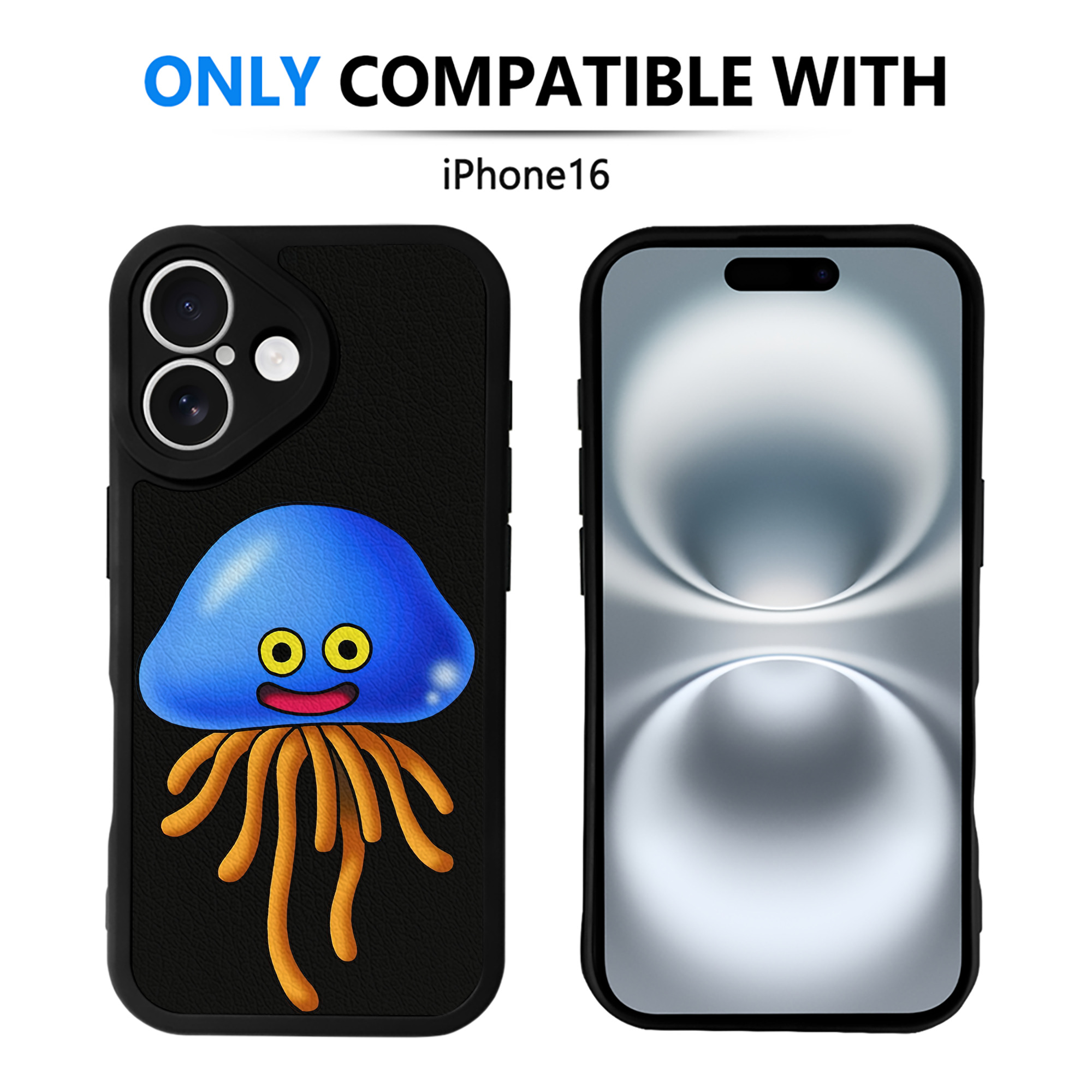 （画像用） ドラゴンクエスト Doragon Kuesuto Dragon Quest 【iPhone 16シリーズ対応】シリコンスマホケース（レザー調） 材質：シリコン